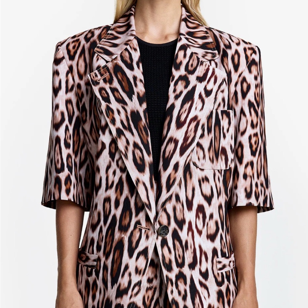 Smythe Black and Brown Tailored Blazer with Notched Lapel